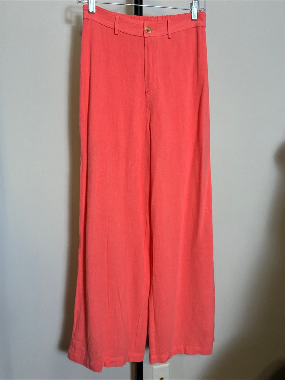 Wishlist Coral Pink Wide-Leg Linen-Blend Pants Size Small - Picture 4 of 7